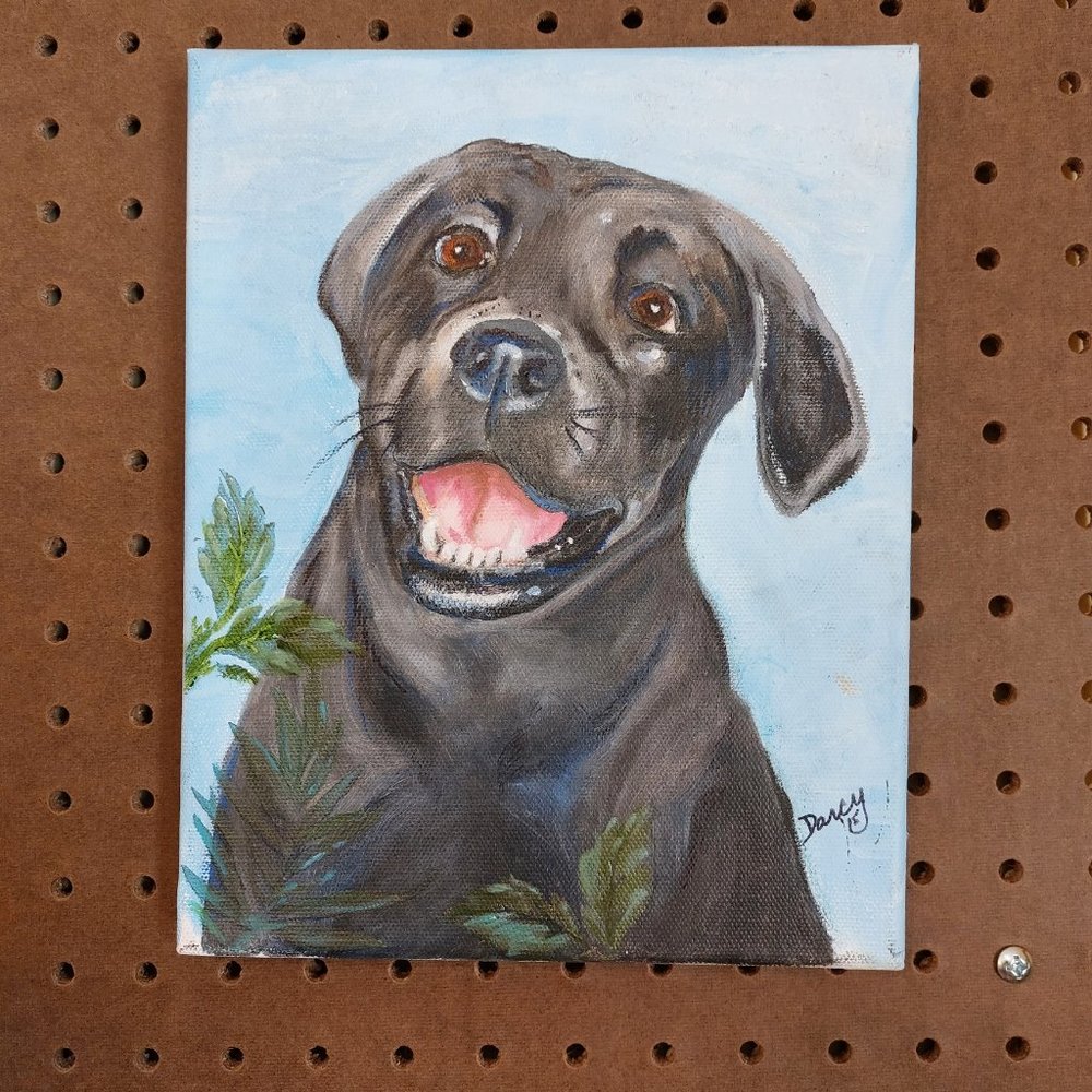 Oil Painting of a Lab mix